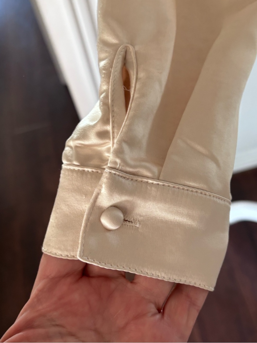 Princess Polly Off White Satin Button-Up Top - Picture 7 of 11